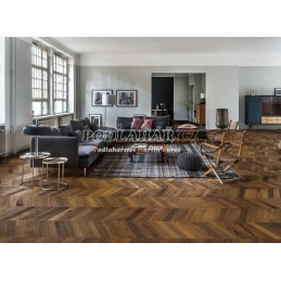 Kährs Dub Chevron Dark Brown - Dřevěná podlaha Kährs ID Chevron