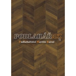 Kährs Dub Chevron Dark Brown - Dřevěná podlaha Kährs ID Chevron