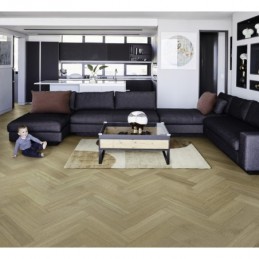 Dub Ginseng Herringbone-pravá - Dřevěná podlaha Kährs Life Authentic Herringbone 